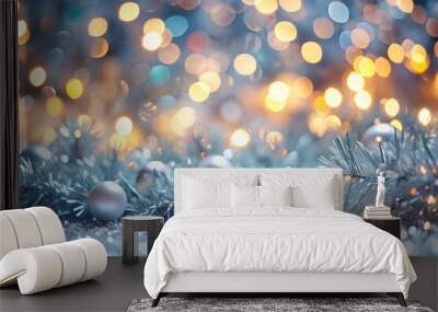 christmas background with christmas decorations Wall mural