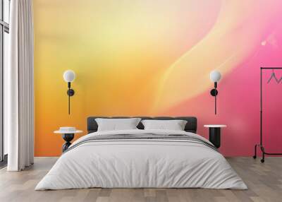 A smooth gradient background blending pink, orange, and yellow summer colors, creating a soft, defocused, Wall mural