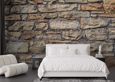 Stone rock brick wall grunge castle construction background texture surface vintage resource Wall mural