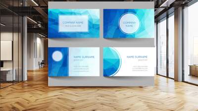 Set of business cards low poly design Wall mural