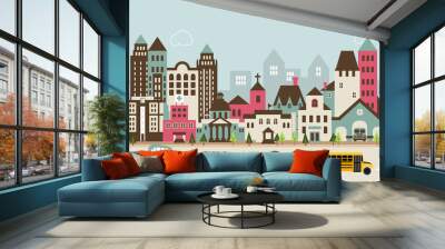 city illustration b Wall mural