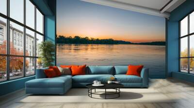 sunset on the mississippi river in la crosse wisconsin Wall mural