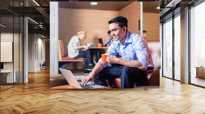 creative business people in coworking office Wall mural