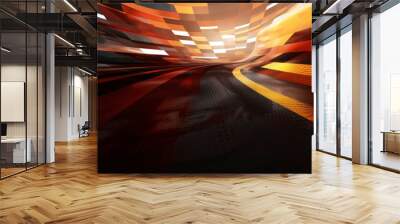 Abstract track motor sport background, modern dynamic large screen, circuit view Wall mural