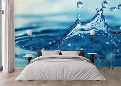 Water background wave from the drop, environment, save, precious water Wall mural