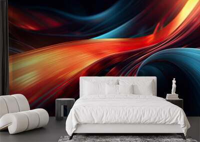 wave path orange abstract background for slide and template presentation, colorful and modern background Wall mural