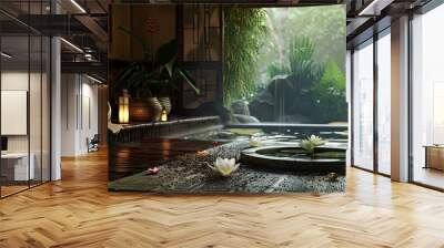 Zen flat background, calm slide Wall mural