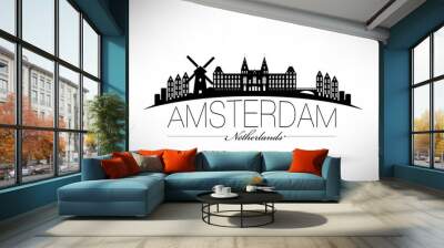 Amsterdam City Typography Design Wall mural