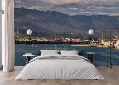 Santa Barbara harbor cruise at sunset Wall mural