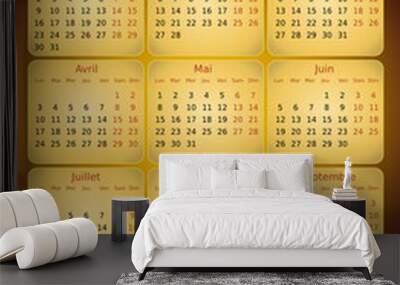 Calendrier 2017 simple - facilement éditable Wall mural