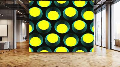 optical illusion seamless pop yellow blue black Wall mural