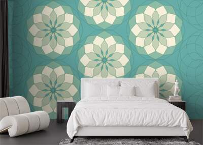 seamless pattern in blue shades Wall mural