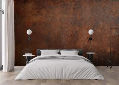 Empty brown rusty stone or metal surface texture. Long banner format.
 Wall mural