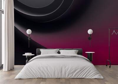 Abstract Black Pink Background. colorful wavy design wallpaper. creative graphic 2 d illustration. trendy fluid cover with dynamic shapes flow. Wall mural