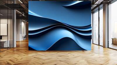 Abstract Blue Background. colorful wavy design wallpaper. creative graphic 2 d illustration. trendy fluid cover with dynamic shapes flow. Wall mural