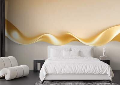 Abstract Gold Background. colorful wavy design wallpaper. creative graphic 2 d illustration. trendy fluid cover with dynamic shapes flow. Wall mural