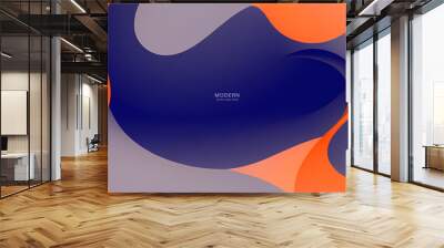 Abstract Orange Background. colorful wavy design wallpaper. creative graphic 2 d illustration. trendy fluid cover with dynamic shapes flow. Wall mural