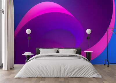 Abstract Pink Purple Background. colorful wavy design wallpaper. creative graphic 2 d illustration. trendy fluid cover with dynamic shapes flow. Wall mural