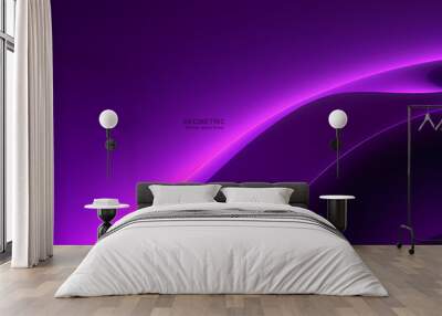 Abstract Purple Background. colorful wavy design wallpaper. creative graphic 2 d illustration. trendy fluid cover with dynamic shapes flow. Wall mural