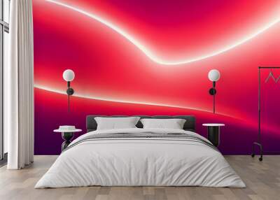 Abstract Red Background. colorful wavy design wallpaper. creative graphic 2 d illustration. trendy fluid cover with dynamic shapes flow. Wall mural