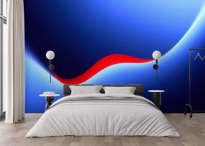 Abstract Red Blue Background. colorful wavy design wallpaper. creative graphic 2 d illustration. trendy fluid cover with dynamic shapes flow. Wall mural