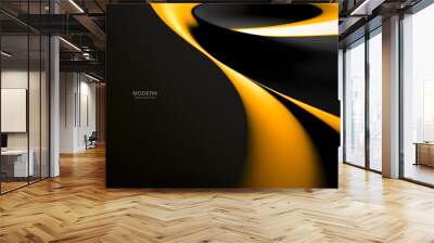 Modern colorful abstract black gold background with wave lines. vector illustration design. for presentation background, brochure, card, flyer, brochure, banner, poster. Wall mural