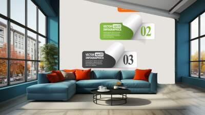 Abstract paper infografics Wall mural