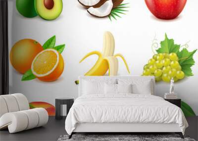 Fruits icons vector set Wall mural