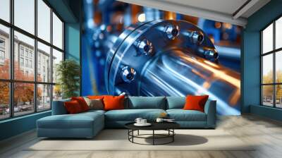 Industrial Pipe Close-Up with Evening Lighting  Wall mural