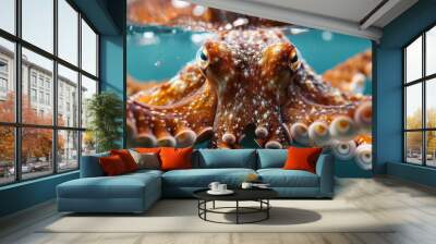 Octopus Underwater at Dusk Wall mural