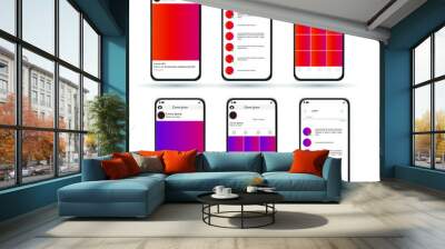 Realistic design photo frame, smartphone vector Wall mural