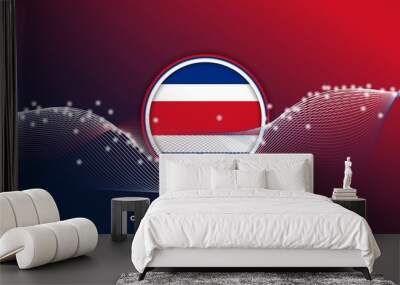 Costa rica circle flag design with red and blue background Wall mural