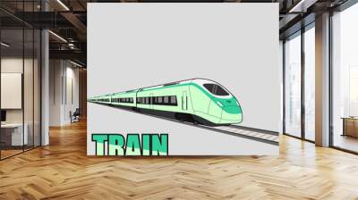 High Speed Commuter Train vector Illustration Wall mural