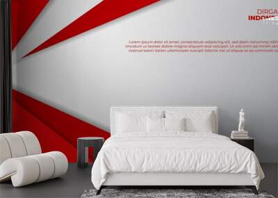 Indonesia Independence day with red and white geometric background design. indonesian text mean is longevity indonesia. Wall mural