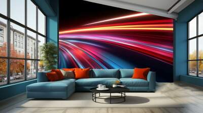 3d render motion line of speed and power or light. Generative ai Wall mural