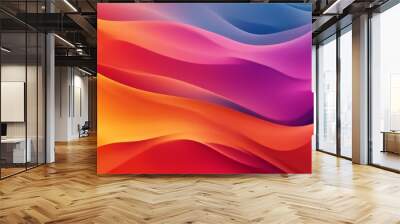 Abstract colorful flowing waves background Wall mural