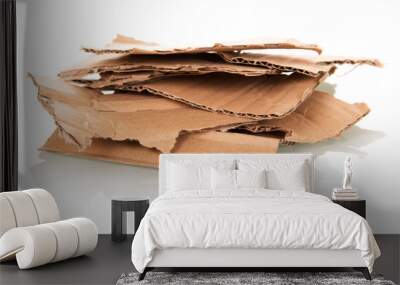  Stack of torn cardboard isolated on white background Wall mural