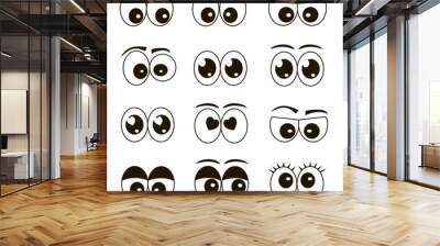 set of cartoon eyes Wall mural