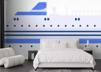 Passenger ship. Marine travel transport. Ocean trip symbol Wall mural