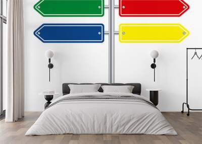 Signpost with color arrows. Direction pointer road sign Wall mural