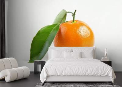 A fresh clementine isolated on white Wall mural