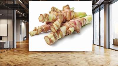 A fresh Galangal and Galangal Power isolated on white Wall mural