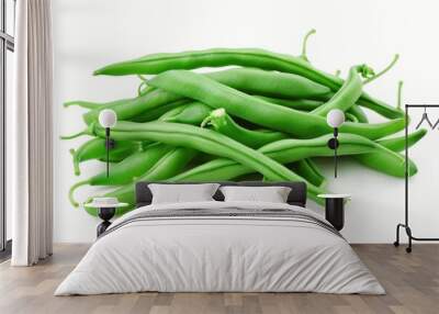 A fresh Green beans isolated on white Wall mural