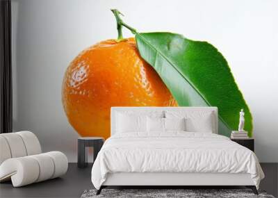 A fresh tangerine isolated on white Wall mural