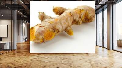 A fresh Turmeric isolated on white Wall mural