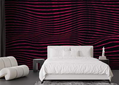 Abstract background of pink lines waves Wall mural