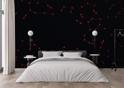 Black and red digital abstract background  Wall mural