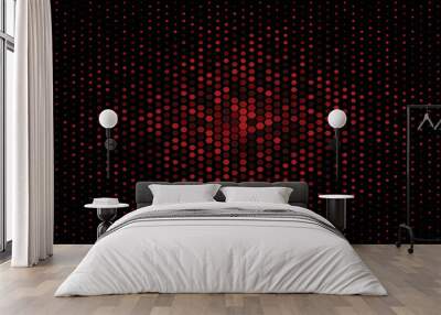 Red hexagon background Wall mural