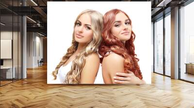 Concept Coloring Hair.Curly hair Wall mural