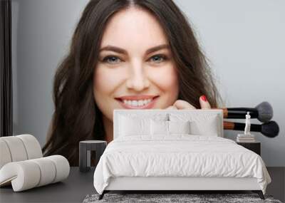 Contouring.Make up woman face. Contour and highlight makeup. Wall mural